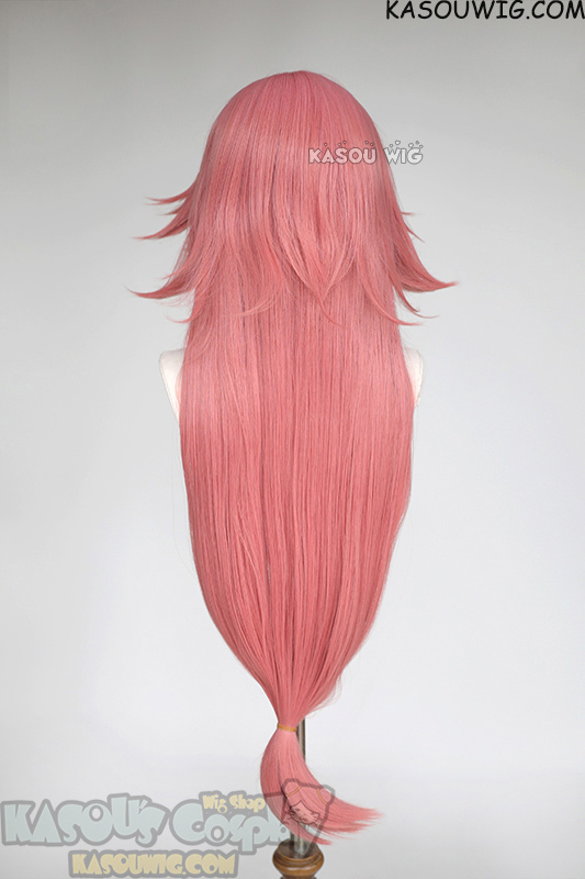Wig Net Yae Miko Wig for Cosplay Anime Genshin Impact Wig Pink Long Wavy Hair Halloween Costume Wig with Ponytails