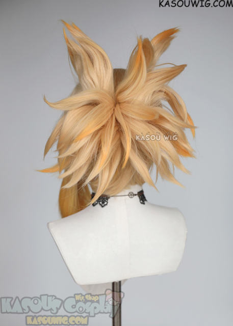 Genshin Impact Yoimiya blonde ponytail wig (dyed orange)