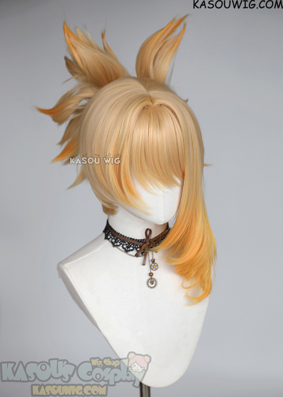 Genshin Impact Yoimiya Blonde Ponytail Wig (dyed Orange)