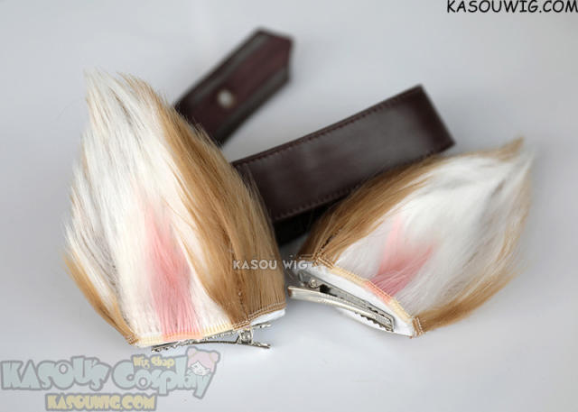 Genshin Impact Gorou short light brown wig with ears