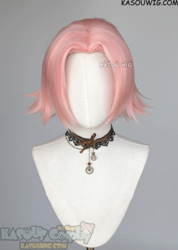Naruto Haruno Sakura pastel pink pre-styled middle parted wig