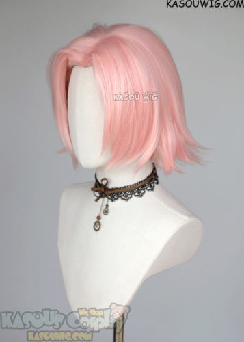 Naruto Haruno Sakura pastel pink pre-styled middle parted wig