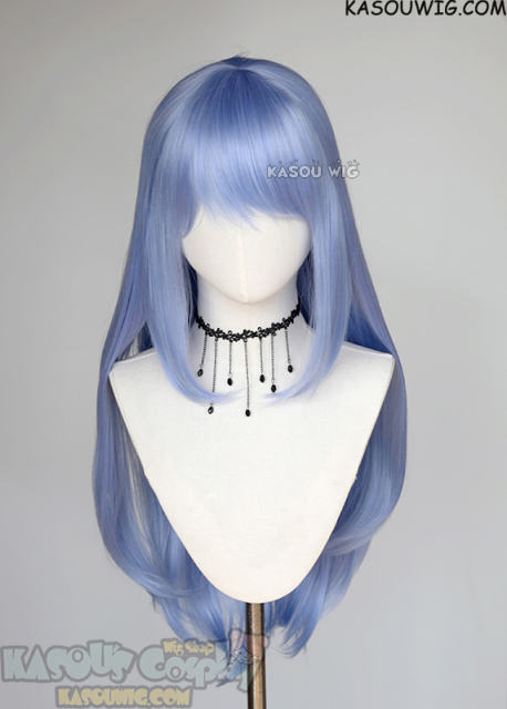 L-2 / KA055 cornflower blue 75cm long straight wig