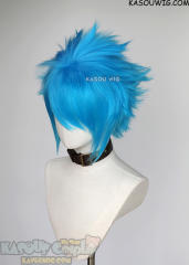 S-5 KA047 31cm/12.2" short blue spiky layered cosplay wig