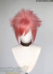 S-5 KA036 31cm/12.2" short rose pink spiky layered cosplay wig