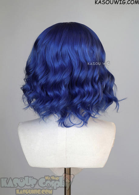 S-4 / KA050 royal blue loose beach waves lolita wig with bangs 35cm