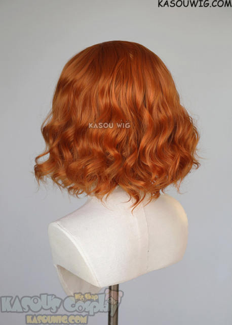 S-4 / KA021 burnt orange loose beach waves lolita wig with bangs 35cm