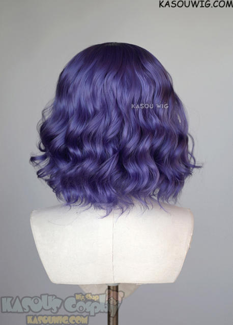 S-4 / KA057 cool purple loose beach waves lolita wig with bangs 35cm