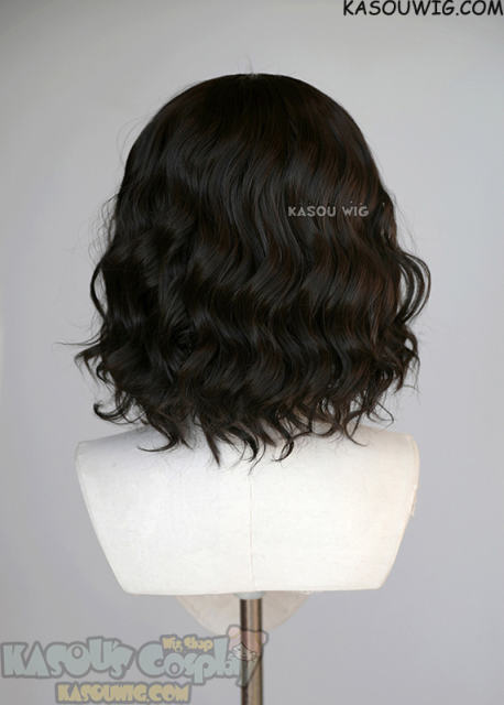 S-4 / KA031A natural black loose beach waves lolita wig with bangs 35cm