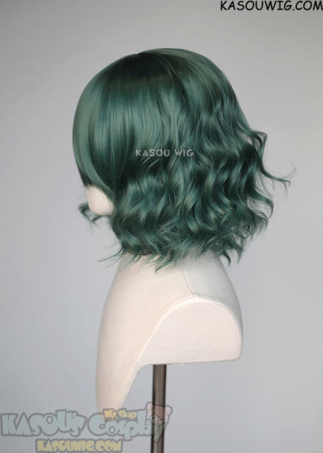 S-4 / KA065 dark olive green loose beach waves lolita wig with bangs 35cm