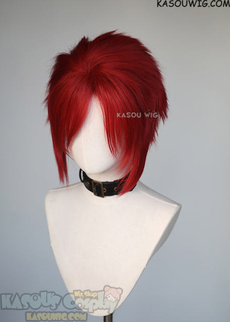 S-5  SP28 31cm/12.2" short crimson red spiky layered cosplay wig