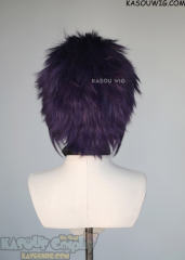 S-5  SP37 31cm/12.2" short indigo purple spiky layered cosplay wig