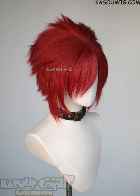 S-5  SP28 31cm/12.2" short crimson red spiky layered cosplay wig
