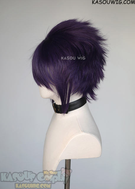 S-5  SP37 31cm/12.2" short indigo purple spiky layered cosplay wig