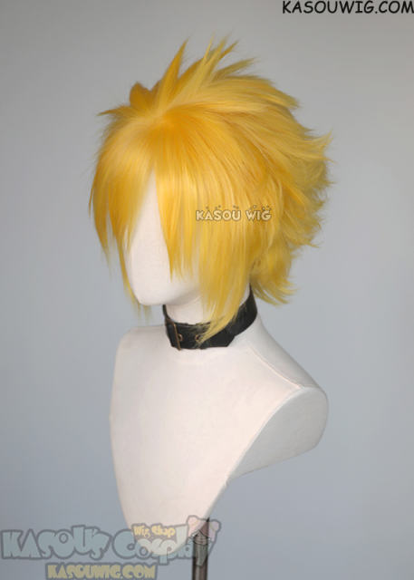 S-5 SP35 31cm/12.2" short bright yellow spiky layered cosplay wig