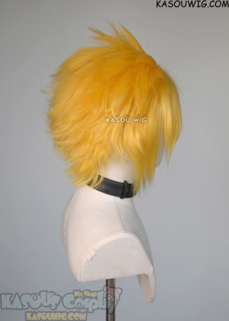 S-5 SP35 31cm/12.2" short bright yellow spiky layered cosplay wig