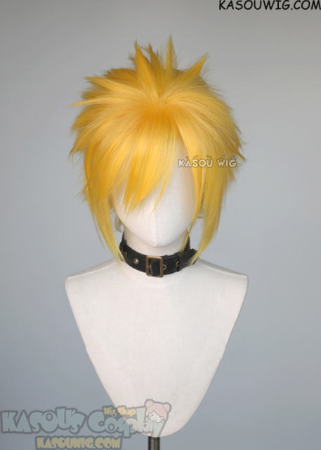 S-5 SP35 31cm/12.2" short bright yellow spiky layered cosplay wig