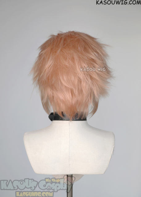 S-5 SP20 31cm/12.2" short peach pink spiky layered cosplay wig