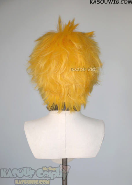 S-5 SP35 31cm/12.2" short bright yellow spiky layered cosplay wig