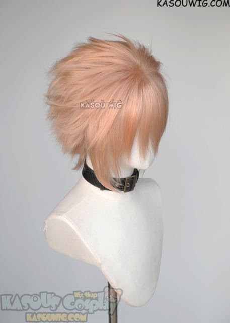 S-5 SP20 31cm/12.2" short peach pink spiky layered cosplay wig