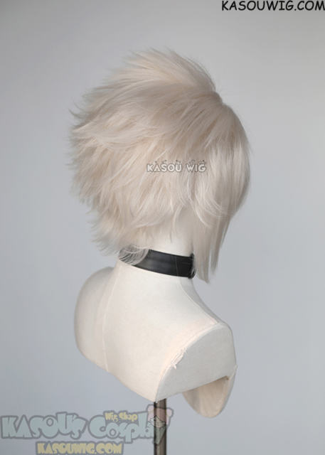 S-5 SP05 31cm/12.2" short pearl white spiky layered cosplay wig