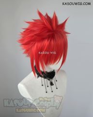 S-5  KA040 31cm / 12.2" short  vermillion red spiky layered cosplay wig