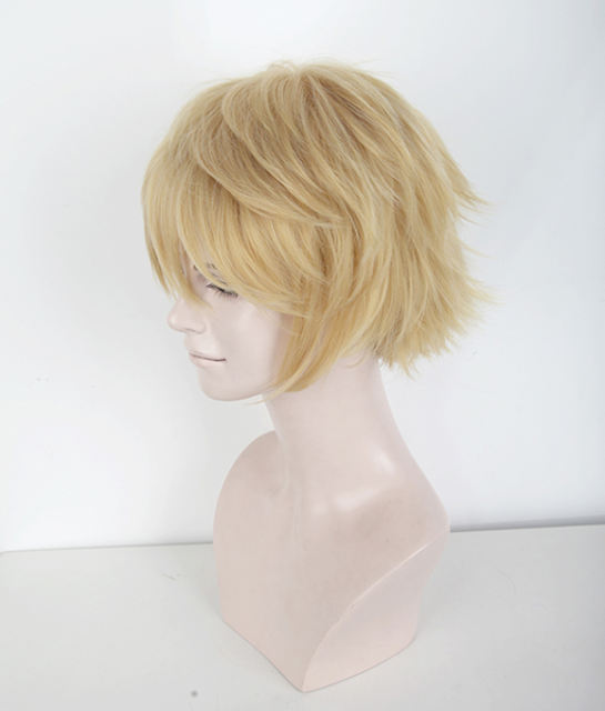S-1 / KA011 >>31cm / 12.2" short Honey Butter blonde layered wig, easy to style,Hiperlon fiber