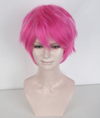 Saiki Kusuo no Sai Nan Saiki Kusuo S-1 / KA035 >>31cm / 12.2" short deep pink layered wig, easy to style,Hiperlon fiber