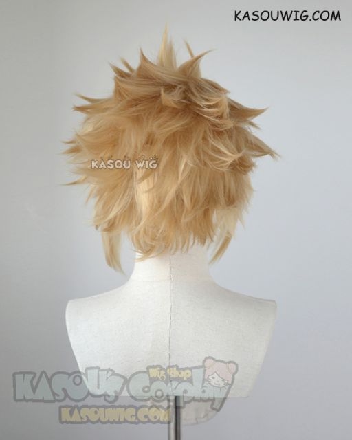 S-5 KA011 31cm / 12.2" short Honey Butter blonde spiky layered cosplay wig