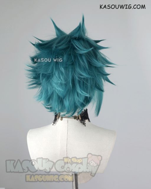 S-5  KA063 31cm / 12.2" short pine green spiky layered cosplay wig