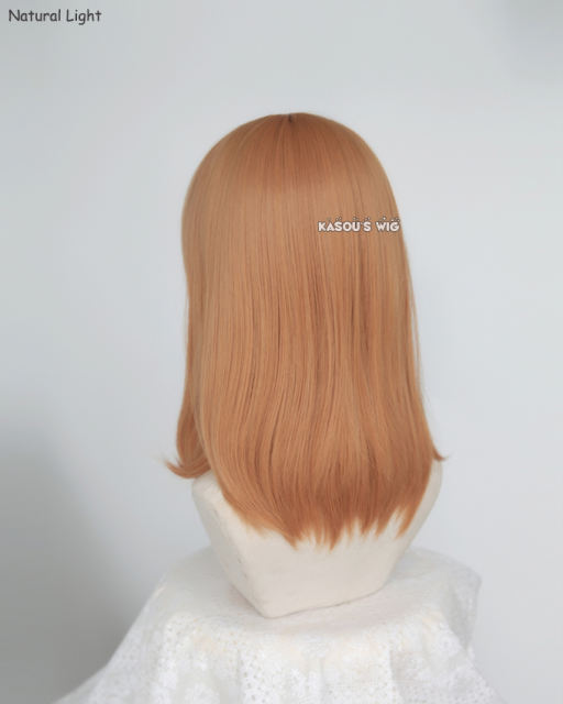 M-1/ SP19 pastel orange long bob cosplay wig. shouder length lolita wig suitable for daily use