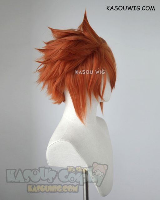 S-5 KA021 31cm / 12.2" short burnt orange spiky layered cosplay wig