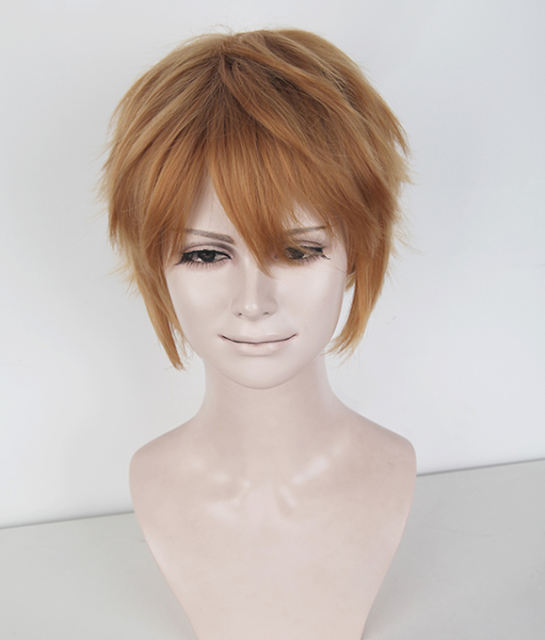 S-1 / KA018 >>31cm / 12.2" short ginger orange layered wig, easy to style,Hiperlon fiber