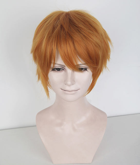 Genshin Impact Tartaglia Childe S-1/KA019 Short carrot orange layered wig, easy to style