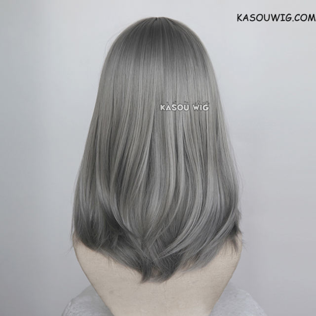 M-1/ KA004 gray long bob cosplay wig. shouder length lolita wig suitable for daily use