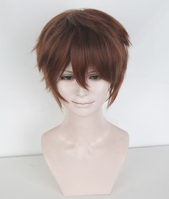 S-1 / KA026>>31cm / 12.2" short Walnut Brown layered wig, easy to style,Hiperlon fiber