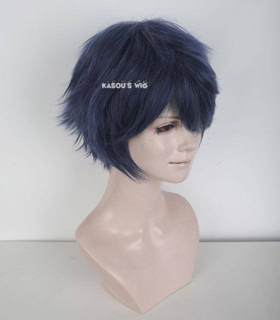 Tokyo Ghoul Kirishima Ayato S-1 / KA051>>31cm / 12.2"  short navy blue layered wig, easy to style,Hiperlon fiber