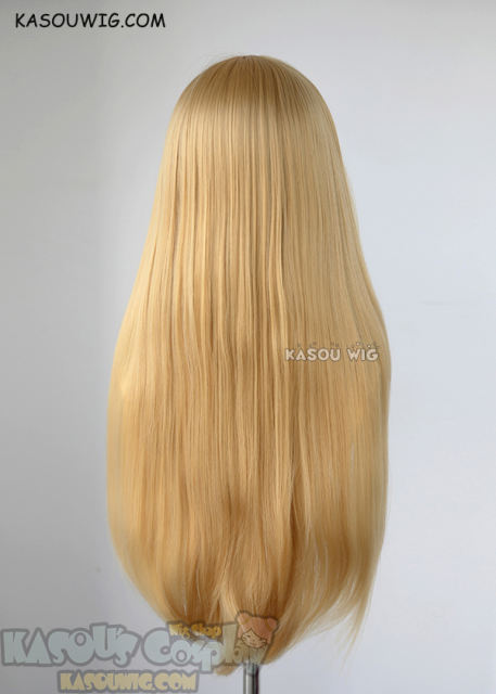 L-2 / KA012 golden blonde 75cm long straight wig . Hiperlon fiber