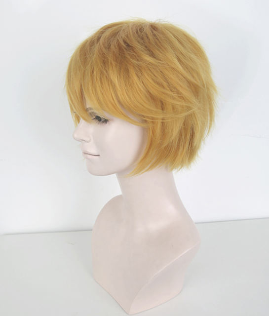 S-1 / KA013 >>31cm / 12.2" short light golden layered wig, easy to style,Hiperlon fiber