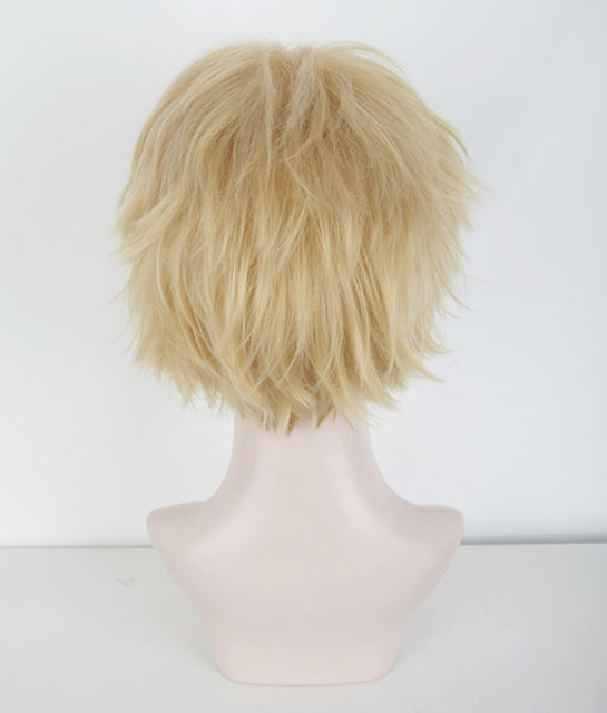 S-1 / KA011 >>31cm / 12.2" short Honey Butter blonde layered wig, easy to style,Hiperlon fiber