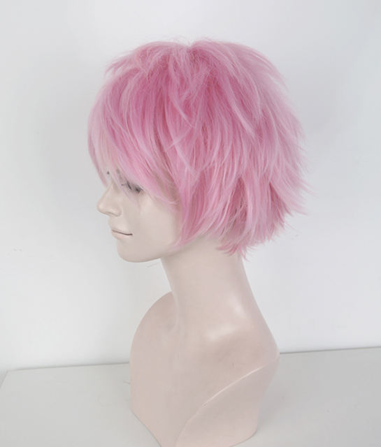 S-1 / KA034 >>31cm / 12.2" short baby pink layered wig, easy to style,Hiperlon fiber