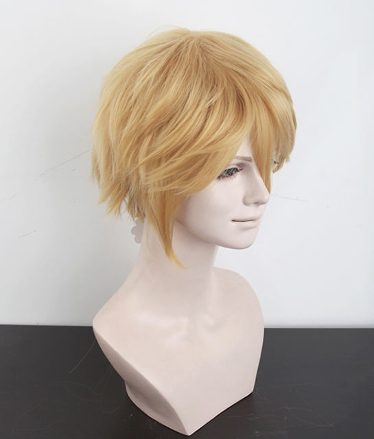 S-1 / KA012 >>31cm / 12.2" short golden blonde layered wig, easy to style,Hiperlon fiber