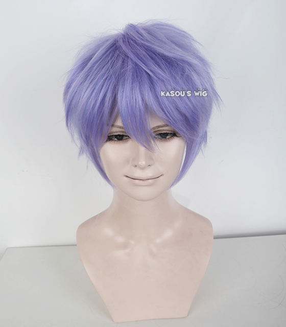 S-1 / KA056>>31cm / 12.2" short pastel Lavender . purple layered wig, easy to style,Hiperlon fiber