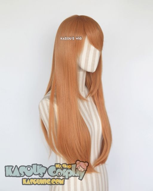 L-2 / SP19 pastel orange 75cm long straight wig . Tangle Resistant fiber