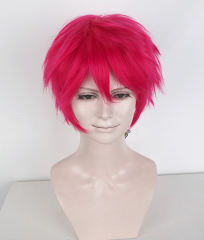 S-1 / KA038 >>31cm / 12.2" short Raspberry rose layered wig, easy to style,Hiperlon fiber