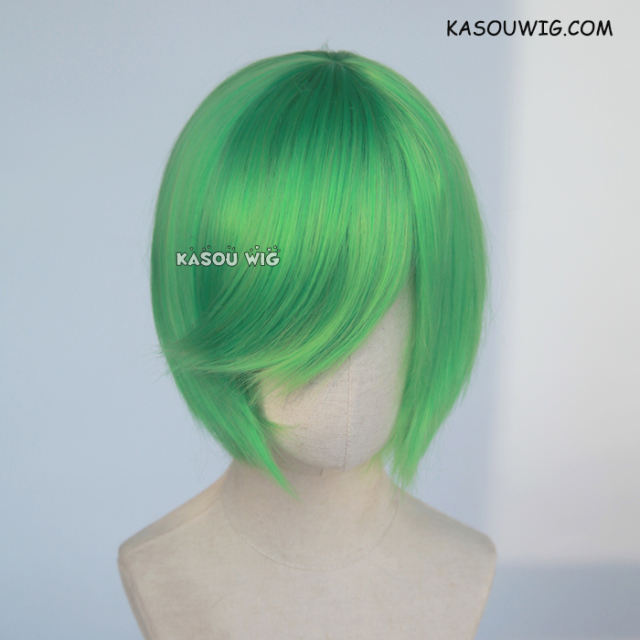 S-2 / KA060 light green short bob smooth cosplay wig with long bangs