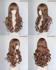 L-1 / KA024 light brown 75cm long curly wig . Hiperlon fiber