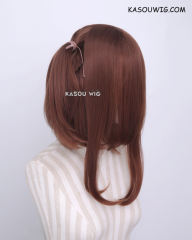 M-2/ KA026 ┇ 50CM / 19.7" Walnut Brown  pigtails base wig with long bangs.