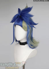 Arceus Adaman blue green ponytail wig