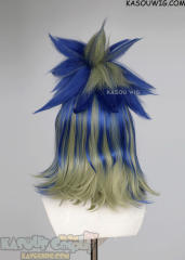 Arceus Adaman blue green ponytail wig